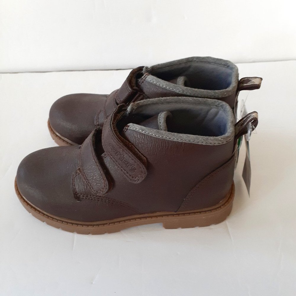 Carter's Boys Boots Ankle Brown Faux Leather Gyor2-Cy Size 2 New